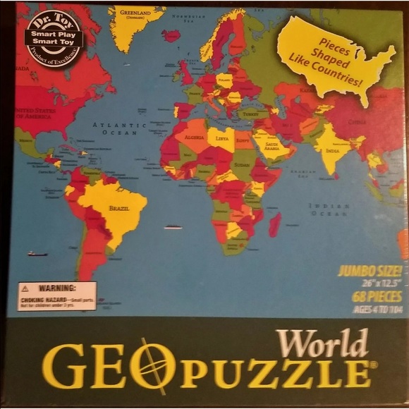 Geo Toys World Puzzle 68 Pieces Jumbo Size! - Picture 1 of 8